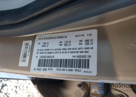 2004 Chrysler 300M from USA, damaged, VIN 2C3AE66G14H631410